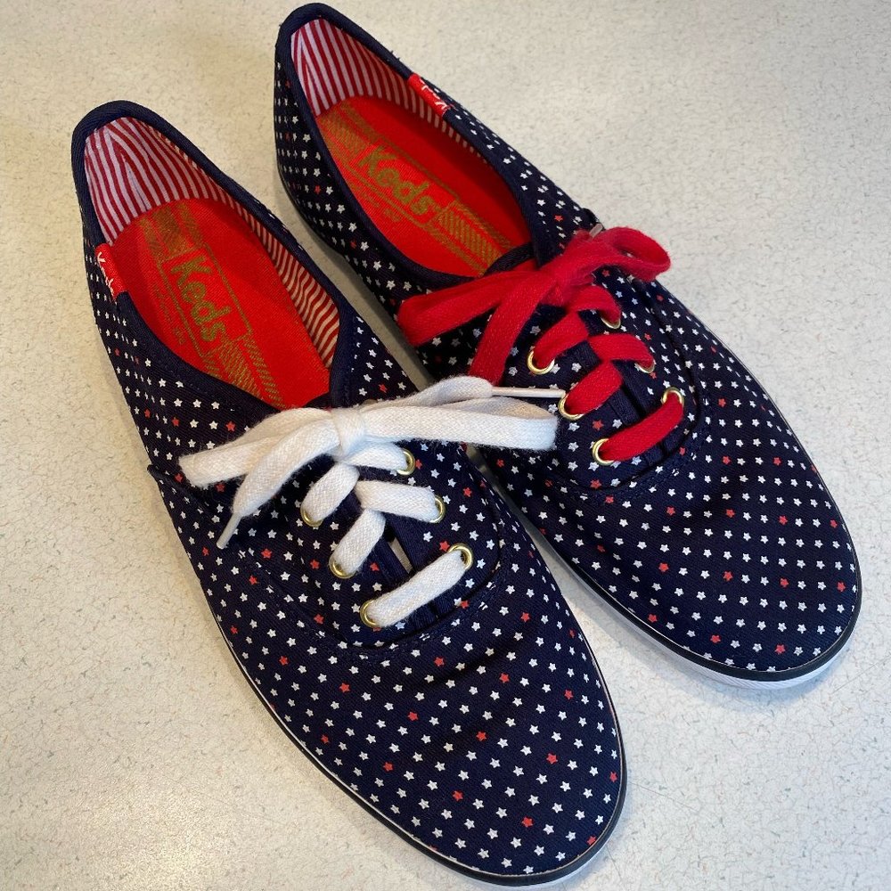 Keds Champion Patriotic Lace-up Sneaker Red White Blue Women's Size 7